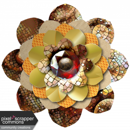 Sienna Brown & Gold Layered Paper Flower