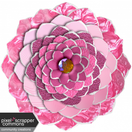 Layered Pink Paper Camellia Flower