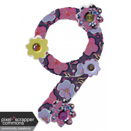 Floral Number 9,Ripped Edge Element