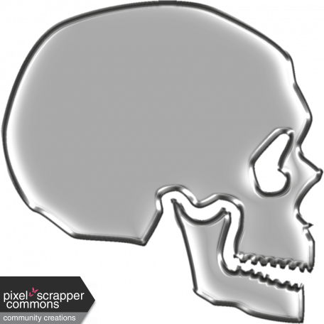 Happy Halloween 1 - Skull - Silver