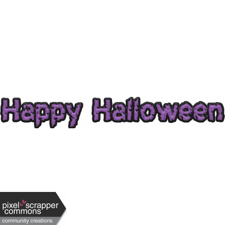 Happy Halloween 1 - Words - Happy Halloween Purple