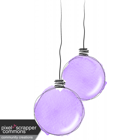 Purple watercolour baubles