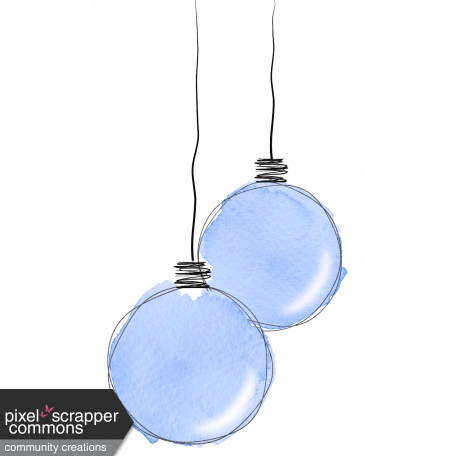 Blue watercolour baubles