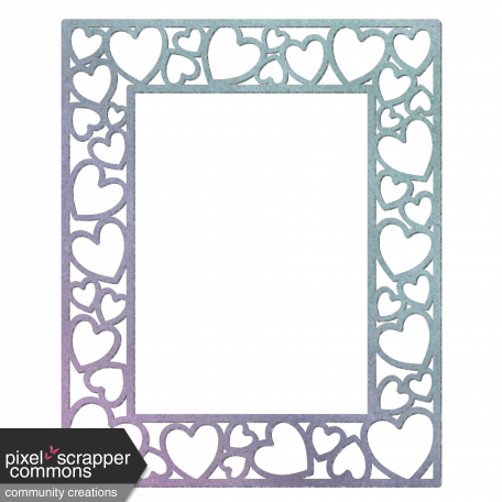 Purple ombre Multi-Hearts Frame