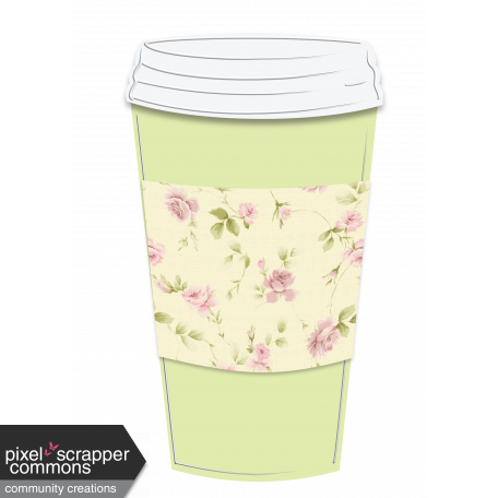 Takeaway Coffee Cup Vintage Floral Yellow