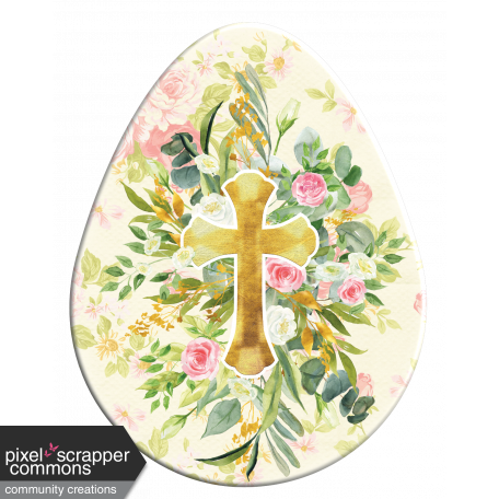 Easter Egg Floral Cross Pink