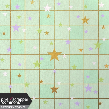 Paper – Squares and stars on green