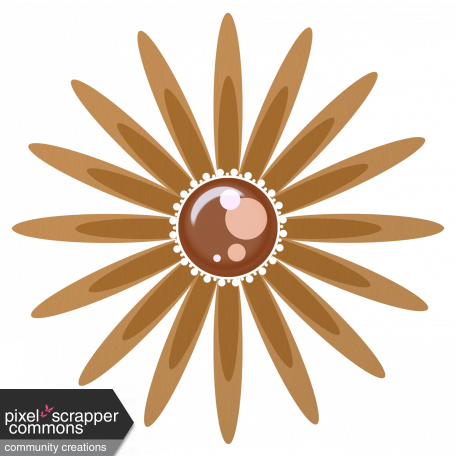 Flower and pearl 4/11 - Brown
