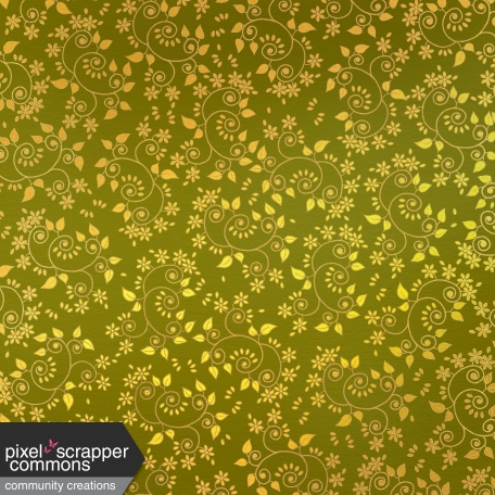 Paper – Vegetal swirls in green and yellow