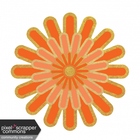 Flower – Orange with gold