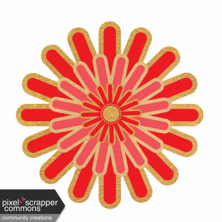 Flower – Red with gold