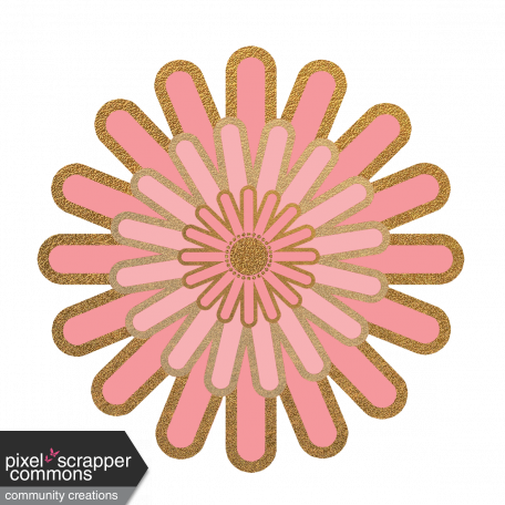 Flower – Pink with gold