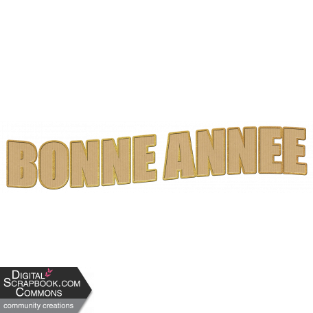 Wordart – Bonne Année kraft and gold