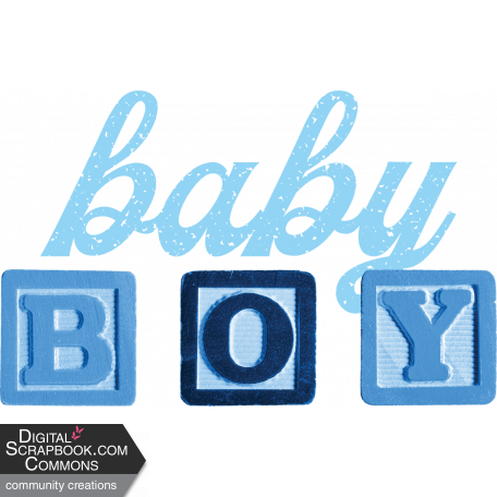 Wordart Baby Boy Blocks