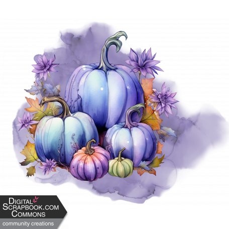 Pumpkins Pastel Purple Watercolor