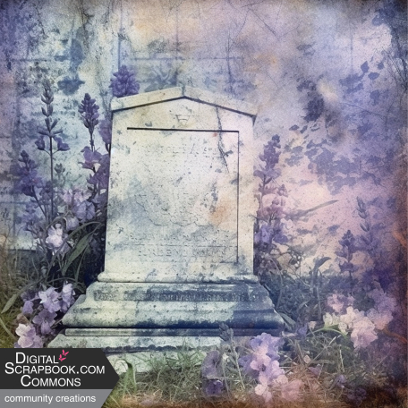 Paper Tombstone on Lavender