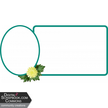 Double With Yellow Flower - Teal Frames