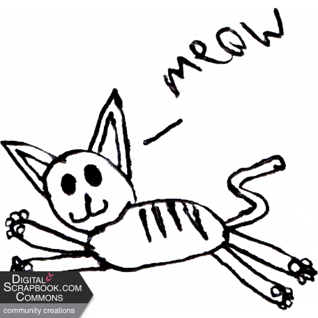 Doodle cat meow