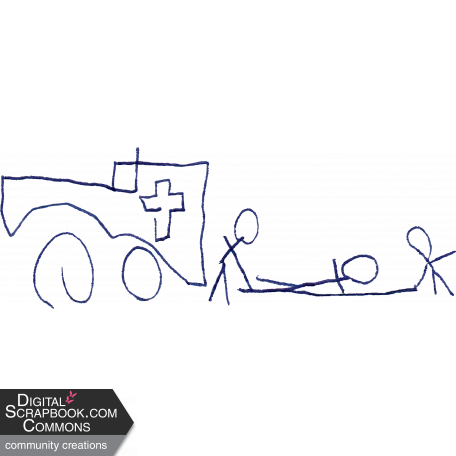 Doodle Stick Figures Ambulance