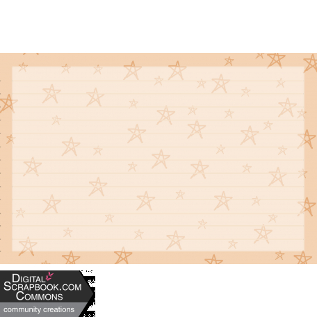 4x6 Peach and Orange Lined Journal Card with Magic Stars