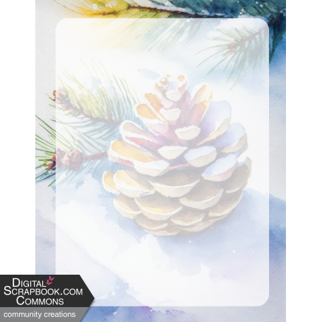 Snowy Winter Pinecone Journal Card