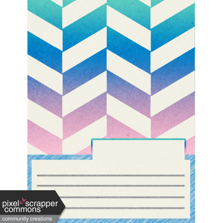 Elfie Xmas: Journal Card - Pastel Chevron