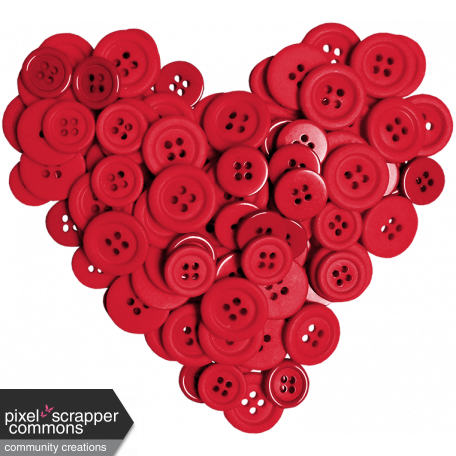 All About Hearts 2017: Button Heart 01, Red