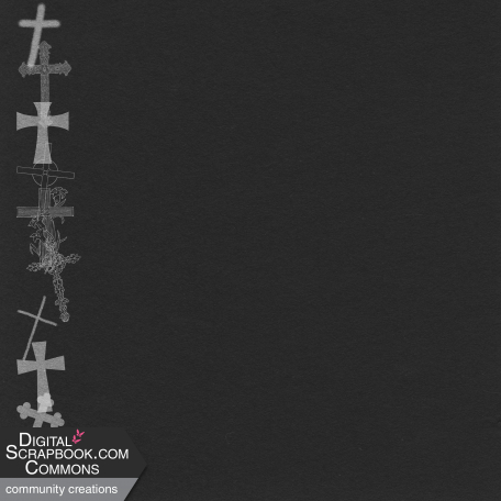 The Good Life: April 2023 Easter: Ash Wednesday Add-On Paper 03 Black with Crosses Border