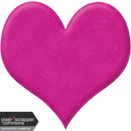 Puffy Felt Heart Pink