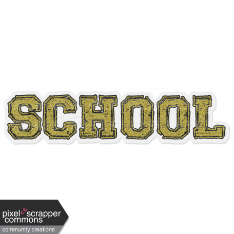 Back To School: Glitter Sticker - School 02