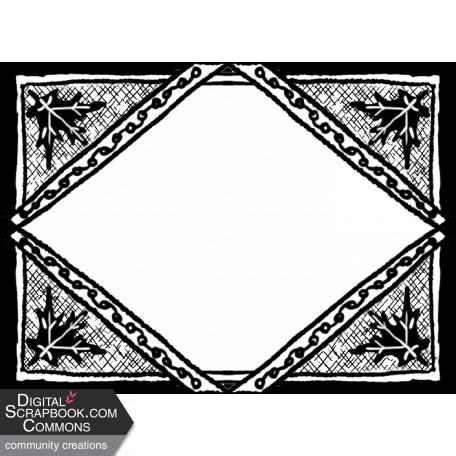 Genealogy Frame Stamp - Diamond with Maple Leaves