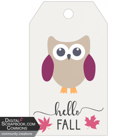 Autumn / Fall Owl Tag