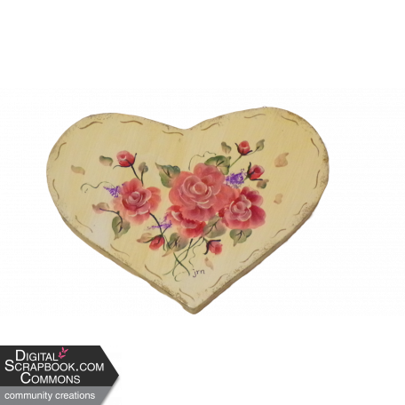 Handpainted roses heart