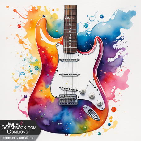 Watercolor guitar