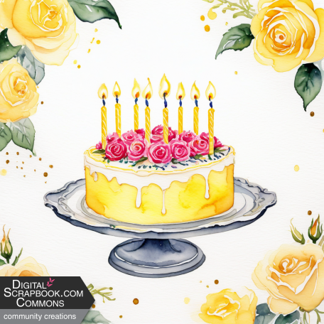 Yellow Birthday cake