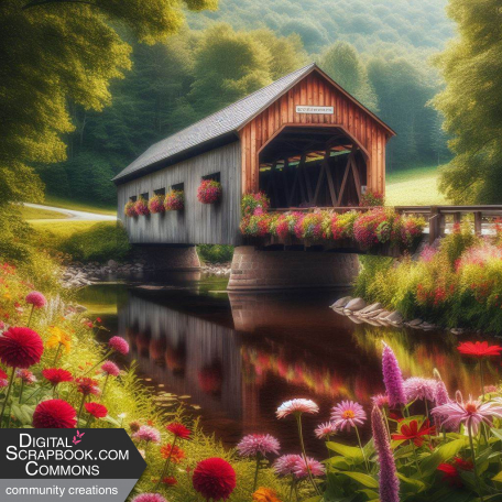 Peaceful covered bridge 