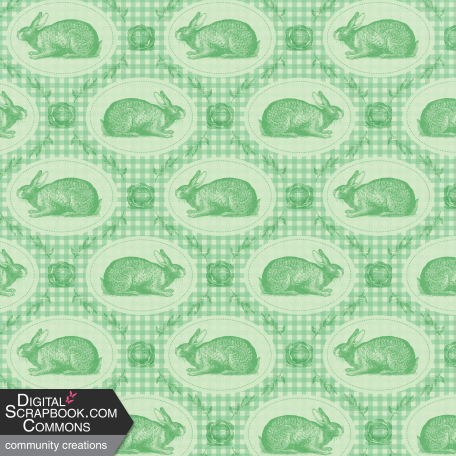 Simply Springtime Green Bunny Gingham Paper BB