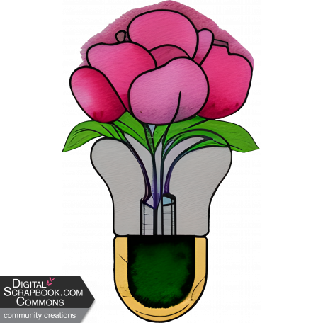 lightbulb with flower