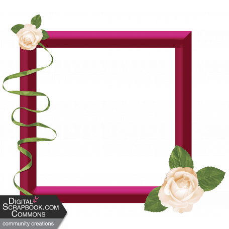 Spring Fresh Square Decorated Frame 01 - Magenta - Inner Shadows Only