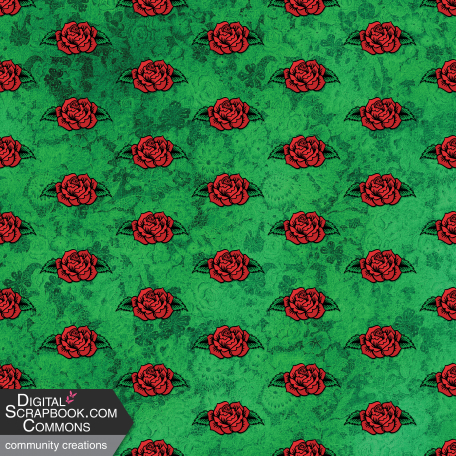 Mexican Spice Rose Paper 02 - Green