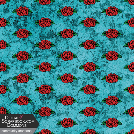 Mexican Spice Rose Paper 03 - Turquoise