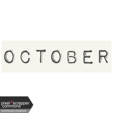 Work From Home - October Word Label White