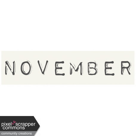 Work From Home - November Word Label White