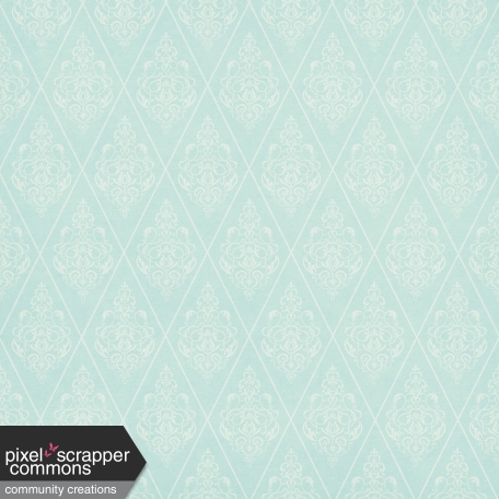 Shabby Wedding - Teal Damask Paper