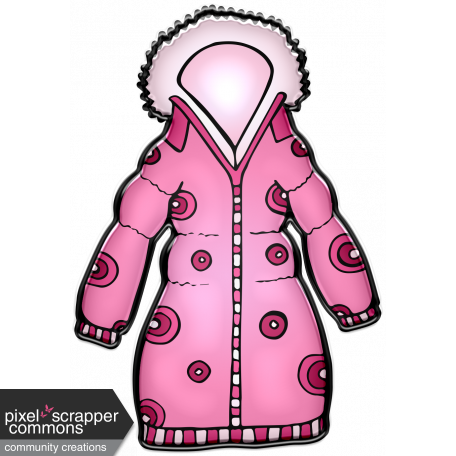 Winter Puffy Sticker Pink Coat