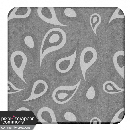 Grayscale Chipboard Square Paisley Chip