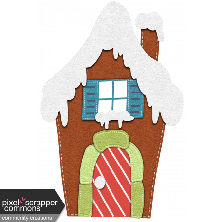 Stitched Christmas Gingerbread House Element