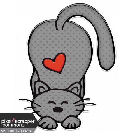 Cute Gray Cat Sticker 1