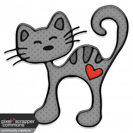 Cute Gray Cat Sticker 2