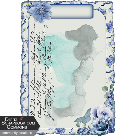 Blue Floral Journal Piece